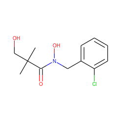 CC(C)(CO)C(=O)N(O)Cc1ccccc1Cl ZINC000039418450