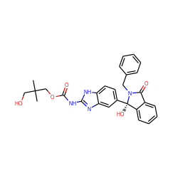 CC(C)(CO)COC(=O)Nc1nc2cc([C@]3(O)c4ccccc4C(=O)N3Cc3ccccc3)ccc2[nH]1 ZINC000117129890