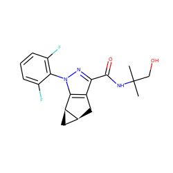 CC(C)(CO)NC(=O)c1nn(-c2c(F)cccc2F)c2c1C[C@H]1C[C@@H]21 ZINC000299823570