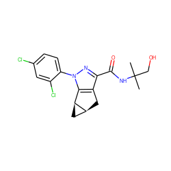 CC(C)(CO)NC(=O)c1nn(-c2ccc(Cl)cc2Cl)c2c1C[C@H]1C[C@@H]21 ZINC000299820533