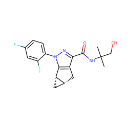 CC(C)(CO)NC(=O)c1nn(-c2ccc(F)cc2F)c2c1C[C@@H]1C[C@H]21 ZINC000209238178