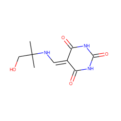 CC(C)(CO)NC=C1C(=O)NC(=O)NC1=O ZINC000103277862