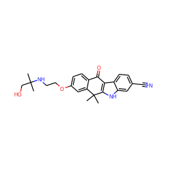 CC(C)(CO)NCCOc1ccc2c(c1)C(C)(C)c1[nH]c3cc(C#N)ccc3c1C2=O ZINC000114800816