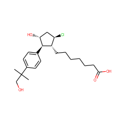 CC(C)(CO)c1ccc([C@H]2[C@H](O)C[C@@H](Cl)[C@@H]2CCCCCCC(=O)O)cc1 ZINC000137013238