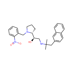 CC(C)(Cc1ccc2ccccc2c1)NC[C@@H](O)[C@H]1CCCN1Cc1ccccc1[N+](=O)[O-] ZINC000028564762