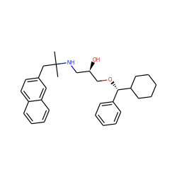 CC(C)(Cc1ccc2ccccc2c1)NC[C@@H](O)CO[C@@H](c1ccccc1)C1CCCCC1 ZINC000049037461