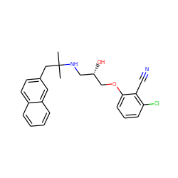 CC(C)(Cc1ccc2ccccc2c1)NC[C@H](O)COc1cccc(Cl)c1C#N ZINC000028564671