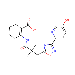 CC(C)(Cc1nc(-c2ccc(O)cn2)no1)C(=O)NC1=C(C(=O)O)CCCC1 ZINC000034853422