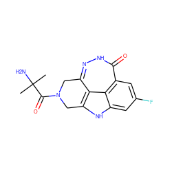 CC(C)(N)C(=O)N1Cc2n[nH]c(=O)c3cc(F)cc4[nH]c(c2c43)C1 ZINC000146348484