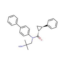 CC(C)(N)CN(C(=O)[C@@H]1C[C@H]1c1ccccc1)c1ccc(-c2ccccc2)cc1 ZINC000299865128