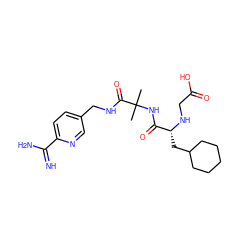 CC(C)(NC(=O)[C@@H](CC1CCCCC1)NCC(=O)O)C(=O)NCc1ccc(C(=N)N)nc1 ZINC000036107668