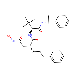 CC(C)(NC(=O)[C@@H](NC(=O)[C@H](CCCc1ccccc1)CC(=O)NO)C(C)(C)C)c1ccccc1 ZINC000027642512