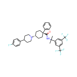 CC(C)(NC(=O)[C@]1(c2ccccc2)CC[C@@H](N2CCC(c3ccc(F)cc3)CC2)CC1)c1cc(C(F)(F)F)cc(C(F)(F)F)c1 ZINC000253710852