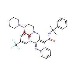 CC(C)(NC(=O)c1c(CN2CCC(N3CCCCC3)CC2)c(-c2cccc(C(F)(F)F)c2)nc2ccccc12)c1ccccc1 ZINC001772616917