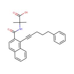 CC(C)(NC(=O)c1ccc2ccccc2c1C#CCCCc1ccccc1)C(=O)O ZINC000096170069