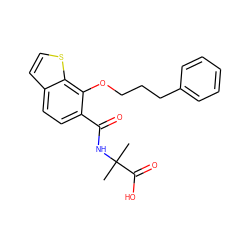 CC(C)(NC(=O)c1ccc2ccsc2c1OCCCc1ccccc1)C(=O)O ZINC000139938683