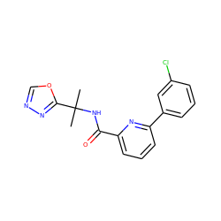 CC(C)(NC(=O)c1cccc(-c2cccc(Cl)c2)n1)c1nnco1 ZINC000207726951