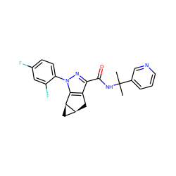 CC(C)(NC(=O)c1nn(-c2ccc(F)cc2F)c2c1C[C@H]1C[C@@H]21)c1cccnc1 ZINC000299820438