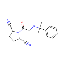 CC(C)(NCC(=O)N1[C@H](C#N)CC[C@@H]1C#N)c1ccccc1 ZINC000013687389