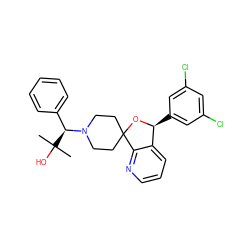 CC(C)(O)[C@@H](c1ccccc1)N1CCC2(CC1)O[C@@H](c1cc(Cl)cc(Cl)c1)c1cccnc12 ZINC000073258902