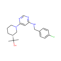 CC(C)(O)[C@@H]1CCCN(c2cc(NCc3ccc(Cl)cc3)ncn2)C1 ZINC000073198244