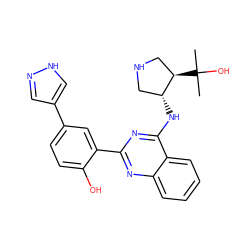 CC(C)(O)[C@@H]1CNC[C@H]1Nc1nc(-c2cc(-c3cn[nH]c3)ccc2O)nc2ccccc12 ZINC000066101855