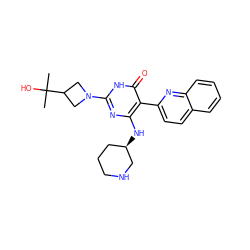 CC(C)(O)C1CN(c2nc(N[C@@H]3CCCNC3)c(-c3ccc4ccccc4n3)c(=O)[nH]2)C1 ZINC000221550839