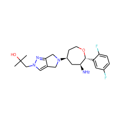 CC(C)(O)Cn1cc2c(n1)CN([C@H]1CCO[C@H](c3cc(F)ccc3F)[C@@H](N)C1)C2 ZINC000144196187