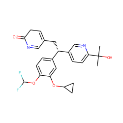 CC(C)(O)c1ccc([C@@H](CC2=CCC(=O)N=C2)c2ccc(OC(F)F)c(OC3CC3)c2)cn1 ZINC000026493830