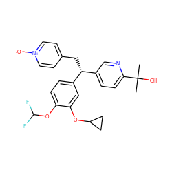 CC(C)(O)c1ccc([C@@H](Cc2cc[n+]([O-])cc2)c2ccc(OC(F)F)c(OC3CC3)c2)cn1 ZINC000013521152