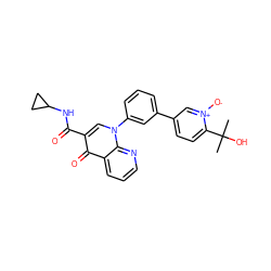 CC(C)(O)c1ccc(-c2cccc(-n3cc(C(=O)NC4CC4)c(=O)c4cccnc43)c2)c[n+]1[O-] ZINC000013982568