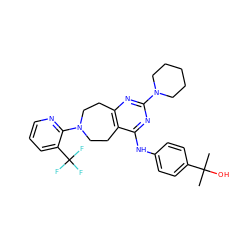 CC(C)(O)c1ccc(Nc2nc(N3CCCCC3)nc3c2CCN(c2ncccc2C(F)(F)F)CC3)cc1 ZINC000064560370