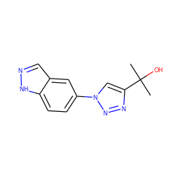 CC(C)(O)c1cn(-c2ccc3[nH]ncc3c2)nn1 ZINC000063539399