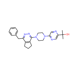 CC(C)(O)c1cnc(N2CCN(c3nnc(Cc4ccccc4)c4c3CCC4)CC2)cn1 ZINC000117265790