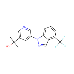 CC(C)(O)c1cncc(-n2ncc3c(C(F)(F)F)cccc32)c1 ZINC000221342514