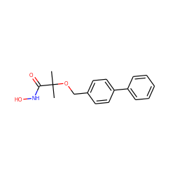 CC(C)(OCc1ccc(-c2ccccc2)cc1)C(=O)NO ZINC000084604369