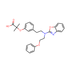 CC(C)(Oc1cccc(CCN(CCOc2ccccc2)c2nc3ccccc3o2)c1)C(=O)O ZINC000028900602