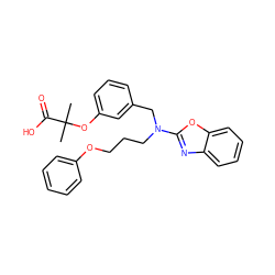 CC(C)(Oc1cccc(CN(CCCOc2ccccc2)c2nc3ccccc3o2)c1)C(=O)O ZINC000028900610