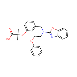 CC(C)(Oc1cccc(CN(CCOc2ccccc2)c2nc3ccccc3o2)c1)C(=O)O ZINC000028900597