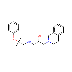 CC(C)(Oc1ccccc1)C(=O)NC[C@H](O)CN1CCc2ccccc2C1 ZINC000220084657