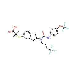 CC(C)(Sc1ccc2c(c1)C[C@H](N(CCCC(F)(F)F)C(=O)Nc1ccc(OC(F)(F)F)cc1)C2)C(=O)O ZINC000028972144