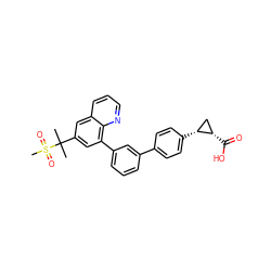 CC(C)(c1cc(-c2cccc(-c3ccc([C@@H]4C[C@@H]4C(=O)O)cc3)c2)c2ncccc2c1)S(C)(=O)=O ZINC000029037783