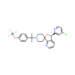 CC(C)(c1ccc(OC(F)(F)F)cc1)N1CCC2(CC1)O[C@@H](c1cc(Cl)ccn1)c1cccnc12 ZINC000072317805