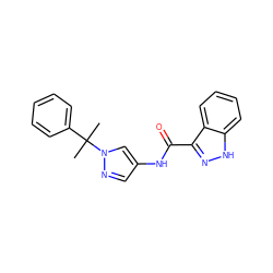 CC(C)(c1ccccc1)n1cc(NC(=O)c2n[nH]c3ccccc23)cn1 ZINC000169347449