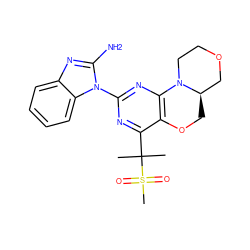 CC(C)(c1nc(-n2c(N)nc3ccccc32)nc2c1OC[C@@H]1COCCN21)S(C)(=O)=O ZINC000221370866