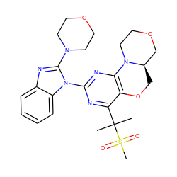 CC(C)(c1nc(-n2c(N3CCOCC3)nc3ccccc32)nc2c1OC[C@@H]1COCCN21)S(C)(=O)=O ZINC000221364523