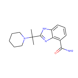 CC(C)(c1nc2c(C(N)=O)cccc2[nH]1)N1CCCCC1 ZINC000040936594