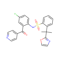 CC(C)(c1ncco1)c1ccccc1S(=O)(=O)Nc1ccc(Cl)cc1C(=O)c1ccncc1 ZINC000166302198