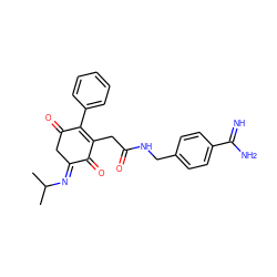 CC(C)/N=C1\CC(=O)C(c2ccccc2)=C(CC(=O)NCc2ccc(C(=N)N)cc2)C1=O ZINC000100971108