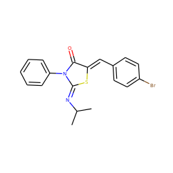 CC(C)/N=C1\S/C(=C\c2ccc(Br)cc2)C(=O)N1c1ccccc1 ZINC000049112665